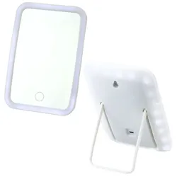 LED-beleuchteter Make-up-Kosmetikspiegel, kabellos, weiß