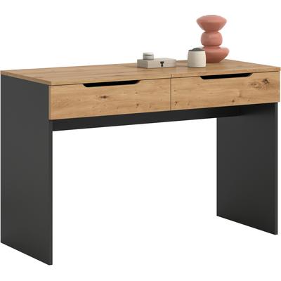 Schminktisch HOME AFFAIRE "REHAT, TOPSELLER, Breite 115cm, 1 Schubkasten, Klappe inkl. Spiegel", schwarz (arisan eiche nachbildung, basalt grau, basalt grau, artisan eiche nachbildung), B:115cm H:76cm T:50cm, Tische, Schminktisch, Konsolentisch,...