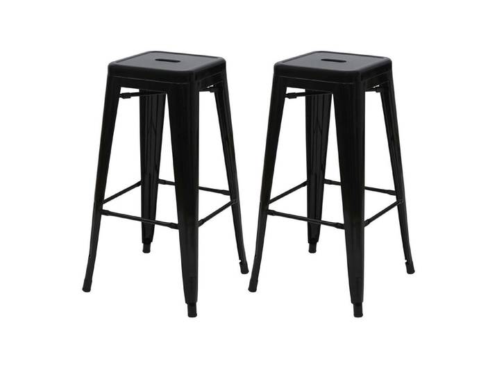 MCW Barhocker MCW-A73-2-T (Set, 2er), Stapelbar, bodenschonende Gummifüße, Querstreben für mehr Stabilität