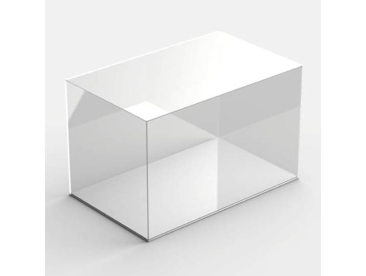 Hansen Vitrine Acryl rechteckig, 30x48x30 cm, Boden weiß Schaukasten, Vitrine, Showcase für Sammlerstücke, Modelle, Modellbau, Exponate, Ausstellungen
