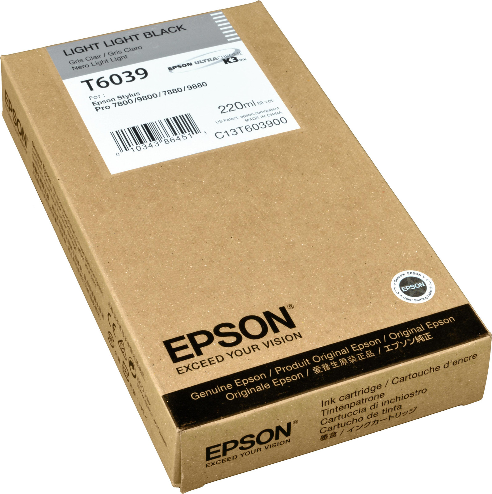 Epson UltraChrome T6039 inktpatroon - Zwart