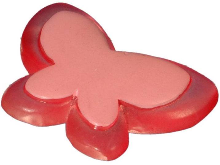 Dekomagnet LIEDECO Schmetterling , rot (rot, rosa), Ø:3cm, Materialmix, Gardinenbefestigungen, Dekomagnet, für metallische Flächen