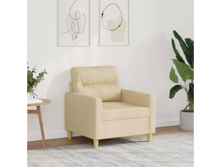 HEFZGDB Sofasessel Creme 60 cm Stoff Bequemer Sessel mit strapazierfähigem Bezug und robustem Metallgestell für exzellente Stabilität und Langlebigkeit, atmungsaktiv, dick