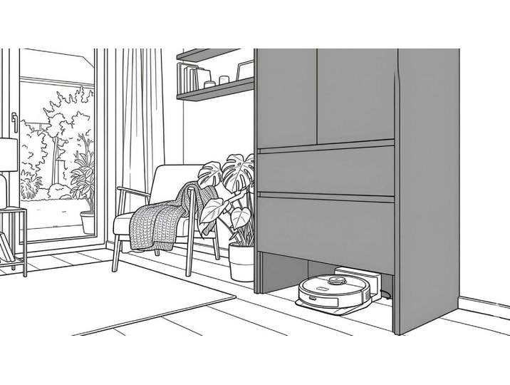 Saugroboter-Schrank Eiche