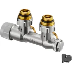 Oventrop Multiblock TQ Anschlussarmatur 1184074 Zweirohrarmatur, Eck, für Heizkörper G 1/2 IG