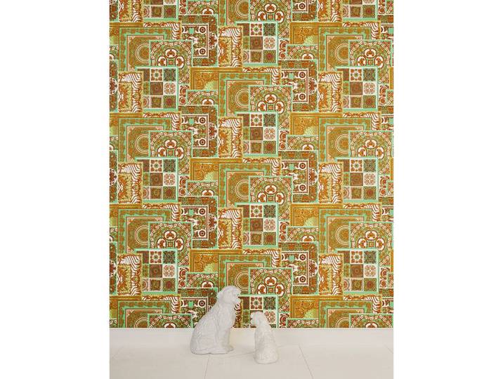Vliestapete Decoupage Luxus 70 x 1005cm Grün / Gold