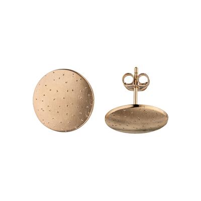Paar Ohrstecker JOBO "Ohrringe Teller 15 mm", roségoldfarben, Ohrringe, Damen, 15,3mm, Silber 925 (Sterlingsilber), 925 Silber roségold vergoldet mit Glitzer Effekt