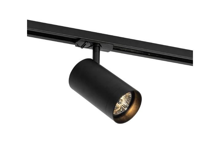 Spot moderne noir pour système sur rail monophasé 70 mm - Iconic