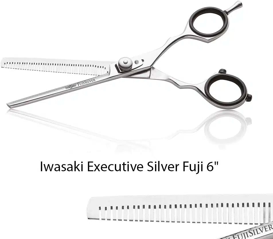 Forbici sfoltire 6" per capelli Acciaio Giapponese AISI 430 extra lucido IWASAKI EXECUTIVE SILVER FUJI