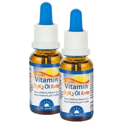 Doppelpack Vitamin D3K2 Öl Dr. Jacob's 2X20 ml