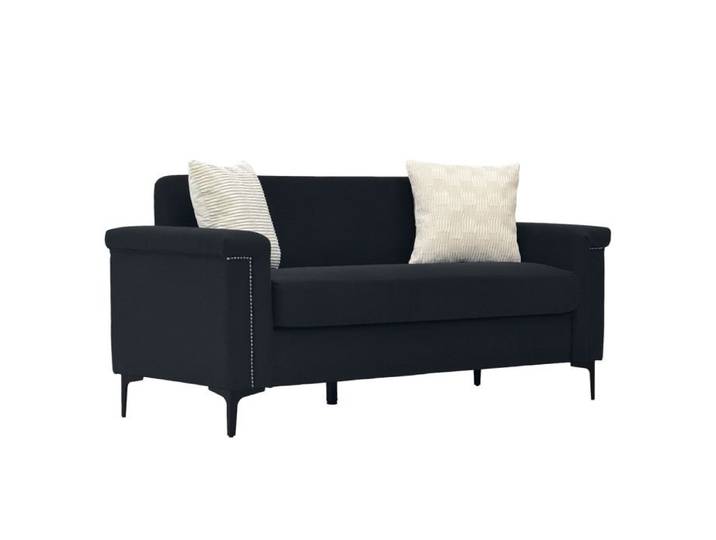 canapé deux places SENVIRO style nordique noir 172x72x82cm noir