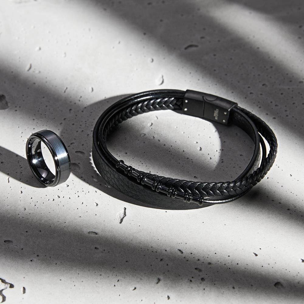 Unique Hochwertiger kratzfester Schwarzer Keramik Ring schwarz