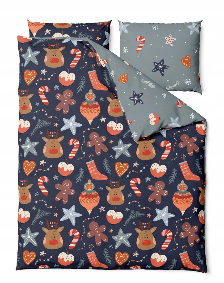 Kerst dekbedovertrek Santa voor kinderen, 140 x 200 cm, Polyester