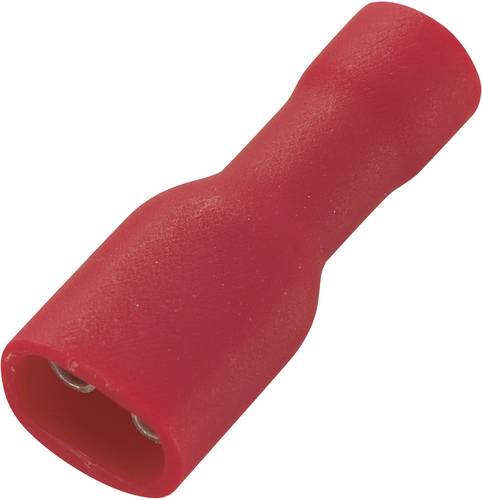 TRU Components 1566938 Flachsteckhülse Steckbreite: 4.8mm Steckdicke: 0.5mm 180° Vollisoliert Rot 50St.