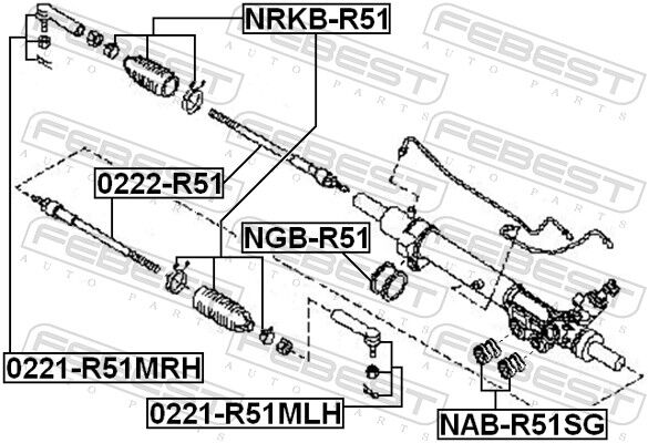 Febest Lagerung, Lenkgetriebe Ngb-R51 Für Nissan