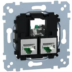 Merten MEG4576-0022 Tragplatte 2fach mit Anschlußmodul Actassi RJ45 Cat6A STP MEG45760022