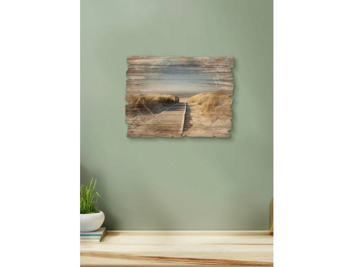 Holzbild im Vintage-Charakter, Natur-Braun