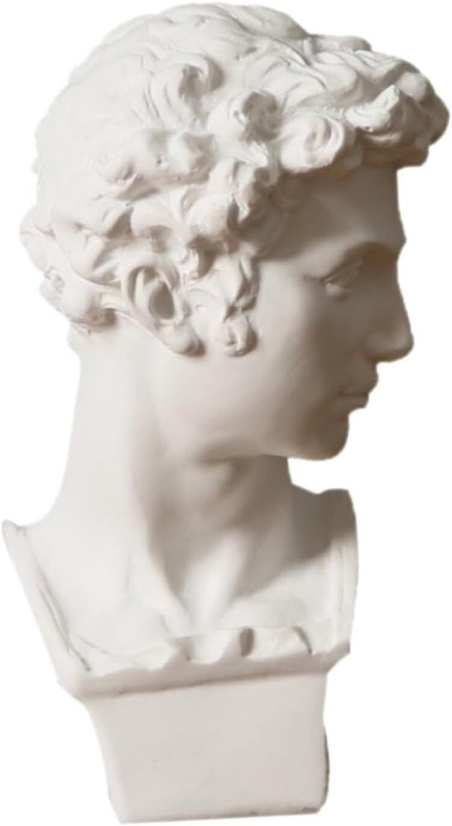Klassiek Gipsen Buste Beeld Wit - Gedetailleerd Kunstwerk voor Interieur Decoratie - Hoogte: 15 cm