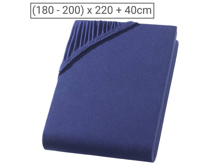 Wasser-/Boxspringbett Superb Qualitäts-Jersey Fixleintuch, marine, 200 x 220 cm