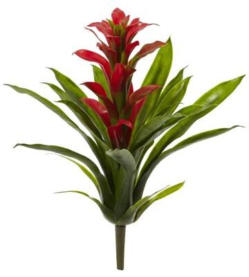 Nearly Natural "15"" Bromeliad Artificial Flower (Set of 4)"