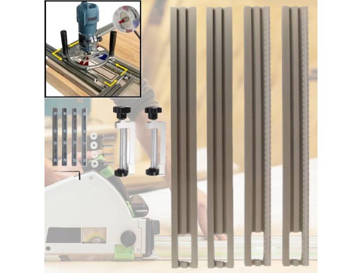 Rail de guidage pour machine de découpage, support de guidage auxiliaire à support réglable de 400 mm, rail de guidage de gravure à rainure de fraisage en alliage d'aluminium