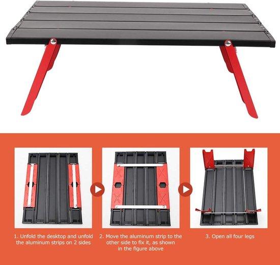 Klappbare Mini Campingtafel Aluminium - Roll-Up Tisch für Outdoor Strand