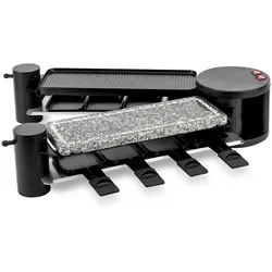H.Koenig RP360 Raclette / 8 Personen / 4 Funktionen / 360° Drehgelenk / klappbar / 1200 W / Schwarz