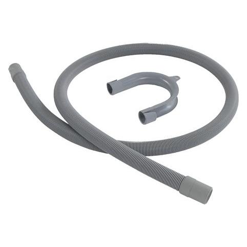 Neoperl Abflussschlauch grau mit Gummimanschetten 22 x 19 mm + Biegung, Länge 1500 mm (747495015)