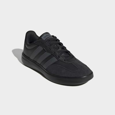 Sneaker ADIDAS SPORTSWEAR "BARREDA", Herren, Gr. 44, schwarz (core schwarz, carbon, grau three), Leder, Synthetik, Schuhe Sneaker, sehr leichte und komfortable Sohle