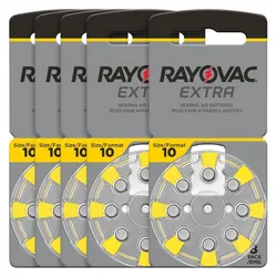 Rayovac 5er-Set Hörgeräte Batterien Extra 10, gelb,1,45V 105 mAh, 40er-Pack (5 Stk., PR70, 105 mAh), Batterien + Akkus