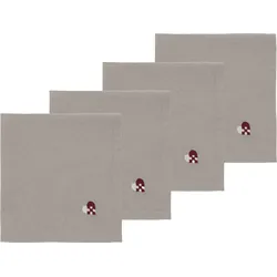 Christmas Hearts Embroidery Stoffservietten braun-rot 4 St.