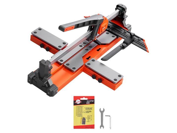 Coupe-carreaux VEVOR 600 mm\, machine à couper les carreaux avec base à ressort et butée angulaire réglable\, disque de coupe en carbure de tungstène\, guide d'alignement de précision\, pour carreaux de céramique