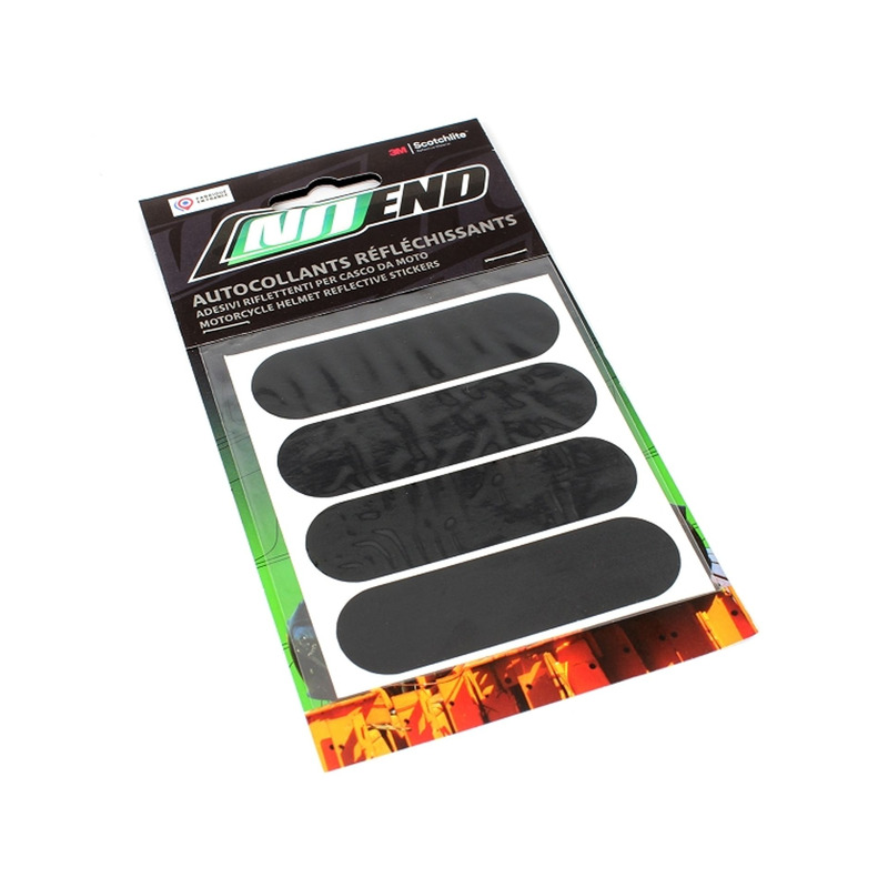Noend Stickers de casque réfléchissant noir