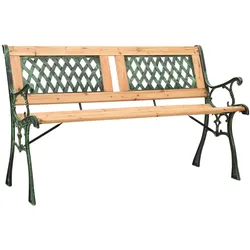 vidaXL Gartenbank 122 cm Gusseisen und Massivholz Tanne