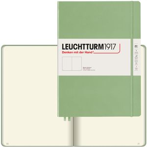 Leuchtturm1917 Notizbuch Master Slim, 363921, Karton Hardcover, Salbei, 62 Blatt / 123 Seiten, 100 g/m², blanko, A4+