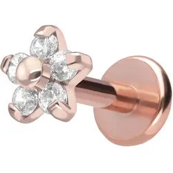 Titan Labret mit Push Fit BLUME MIT 5 KRISTALLEN