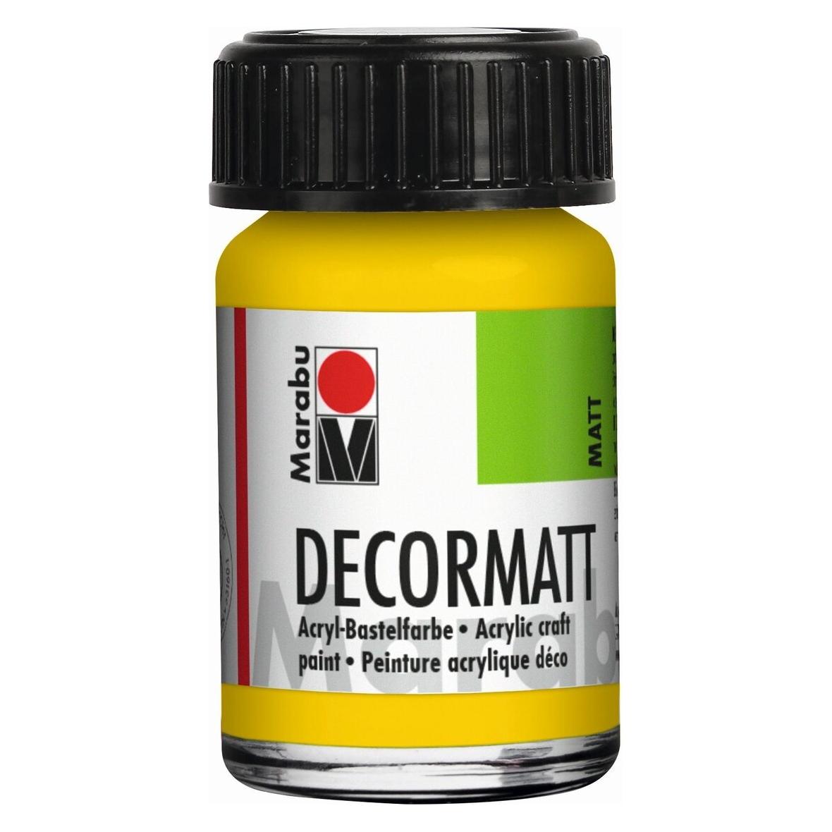 Marabu Decormatt Acryl 15 ml im Glas gelb (15 ml) (14010039019)