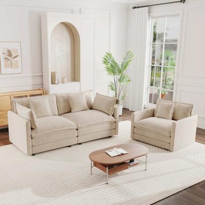 Loedds 2-Piece Chenille Loveseat and Accent Chair Set for Living Room