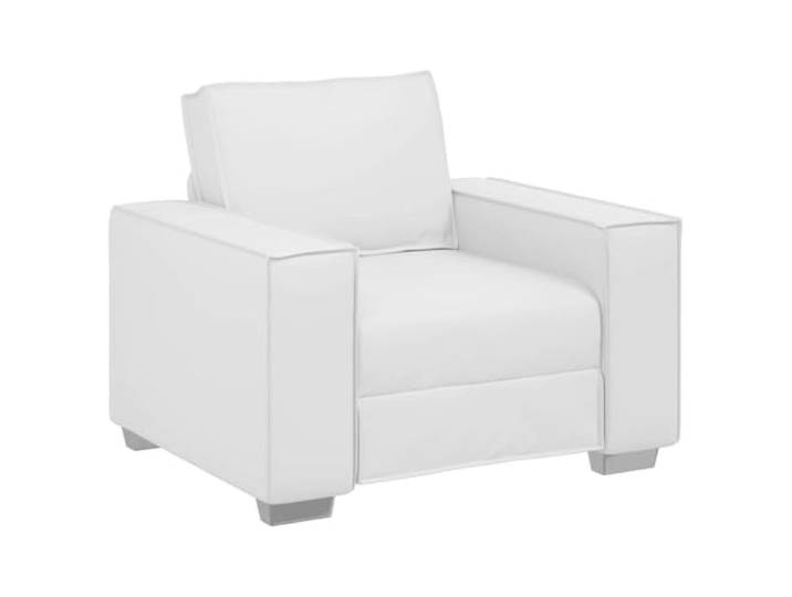 vidaXL Sofa-Sessel Weiß 100 cm Kunstleder Modernes Aussehen passt zu jeder Einrichtung, Boxkissen bieten tollen Halt,