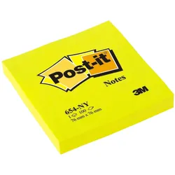 Post-it, Haftnotiz, Notizzettel Neonfarben 6 Blöcke, Neongelb (76 x 76 mm)