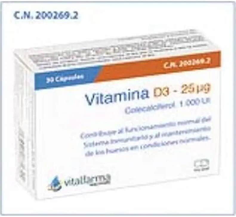 Vitalfarma Vitamina D3 Select 25mcg 30 caps