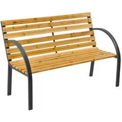 Gartenbank Holz Metall Parkbank mit Rückenlehne