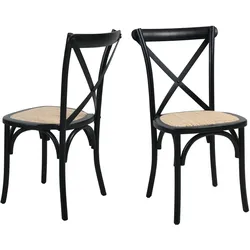 SIT »Ludwig« Rattan Stuhl 2er-Set schwarz