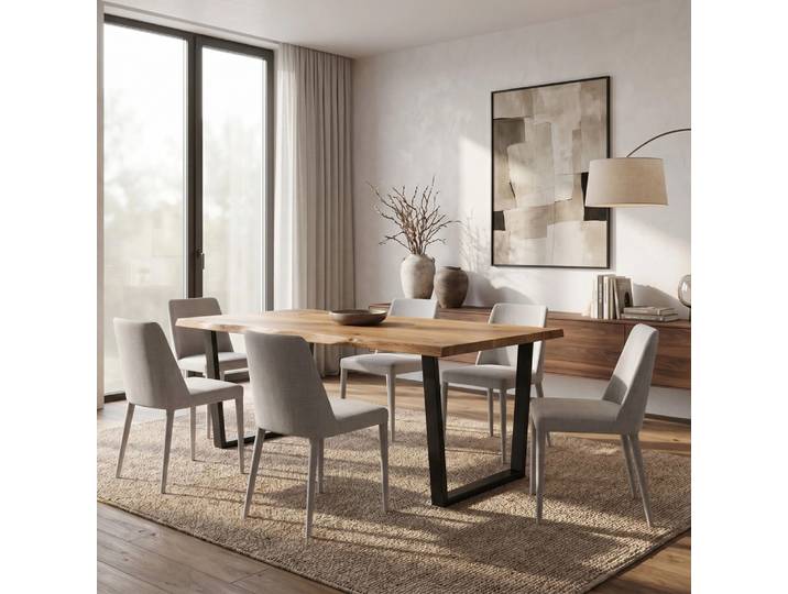 Erant-Tisch mit Platte aus Massivholz 140x90 cm Danzz