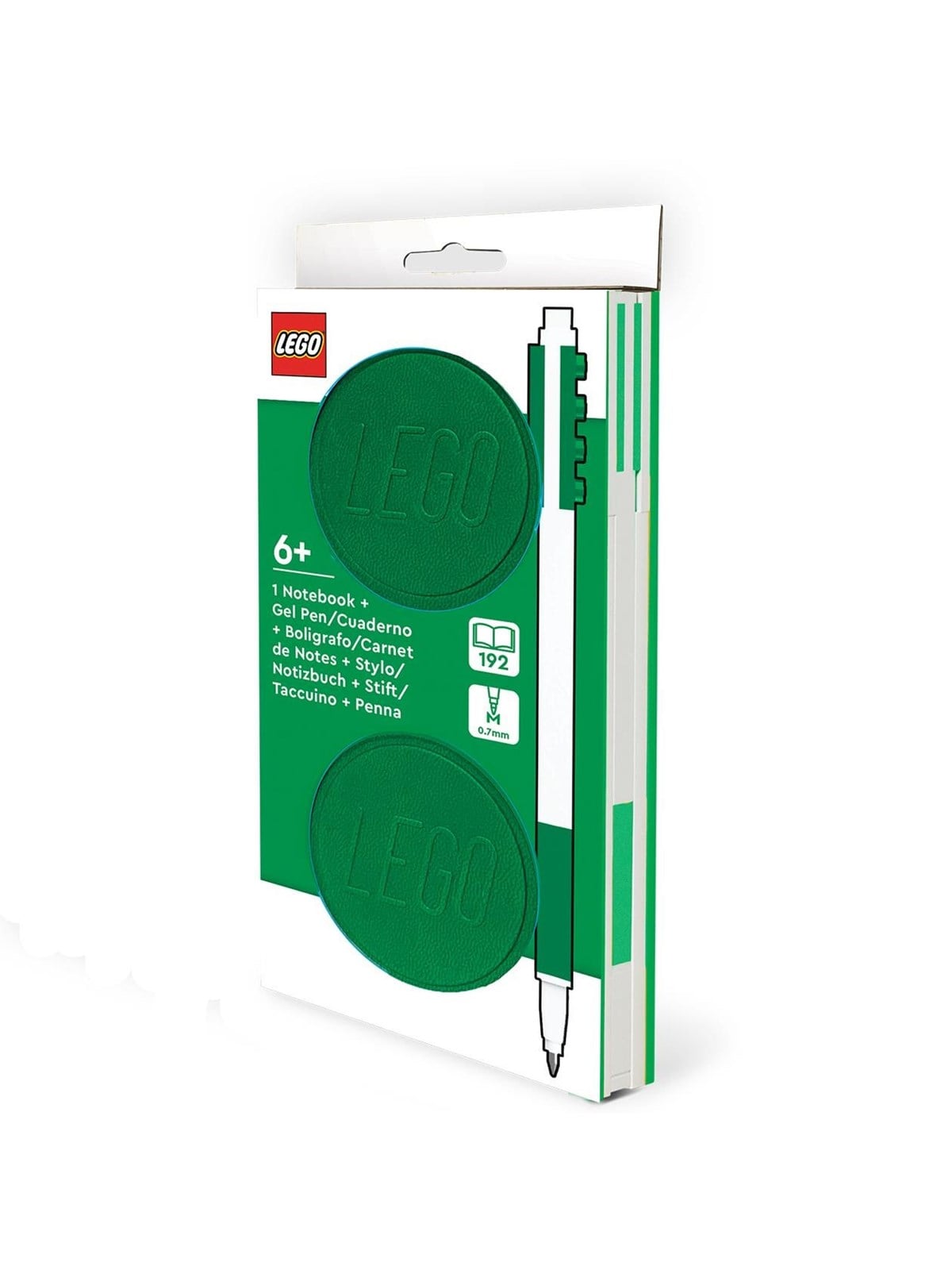 LEGO Abschließbares Notizbuch mit 1x2 Brick-Design und grünem Gelstift