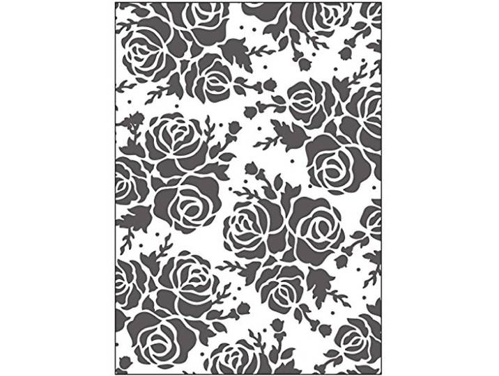 Embossing Folder, afmeting 13x18,5 cm, dikte 2 mm, roos, 1st