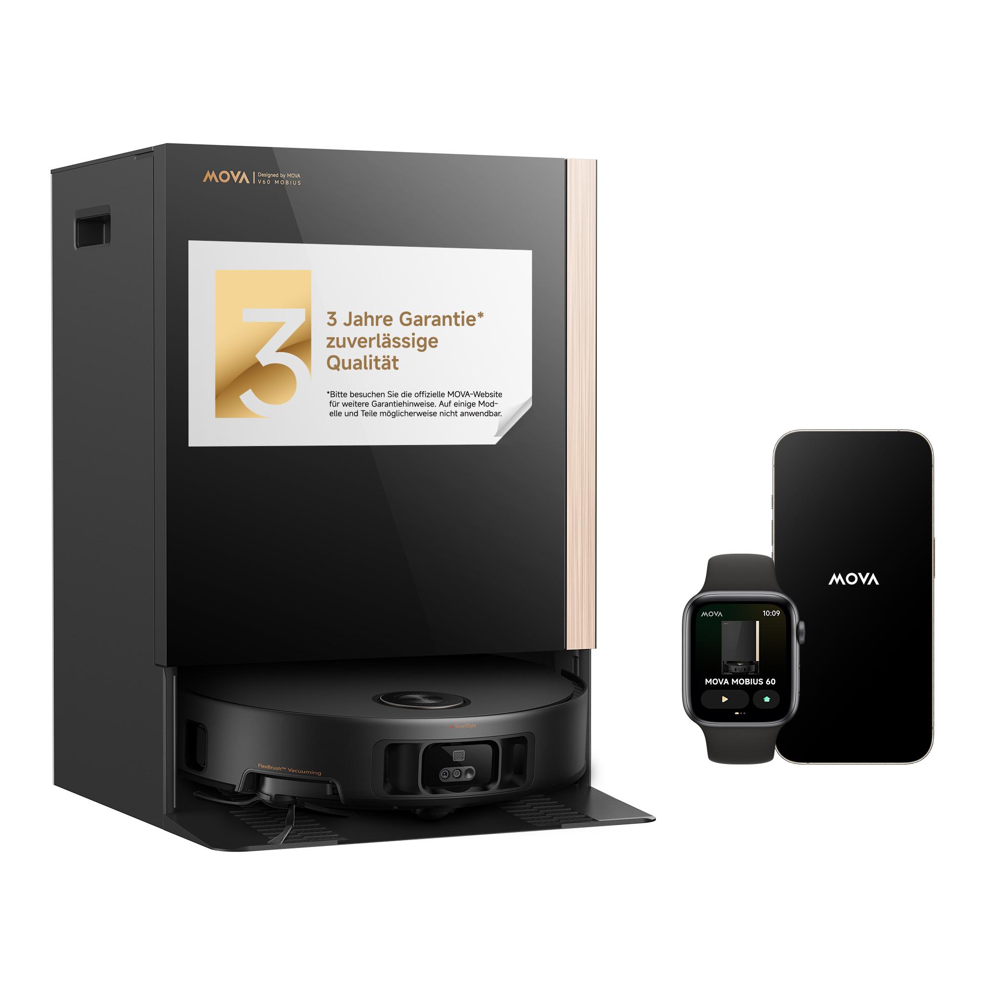 MOVA MOBIUS 60 Saugroboter - MopSwap, 30.000 Pa, dynamisches Saugrückhaltesystem, 8 cm Hindernis, flexible Navigation, 100 °C PTC für Waschbretter