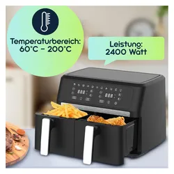 Casativo Dual-Heissluftfritteuse, Fritteuse, Schwarz
