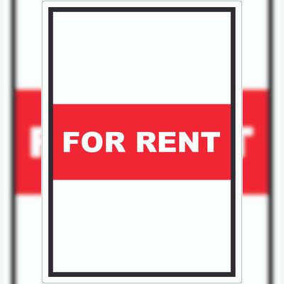 HB-Druck For Rent Aufkleber mit Text Werbeaufkleber hochkant A0 (841x1189mm)
