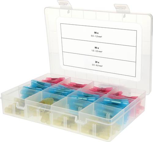 KS Tools 970.0790 Quetschverbinder-Sortiment 0.50mm² 6mm² Rot, Blau, Gelb 200 Teile